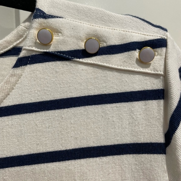 NWOT, JCREW Factory Blue and Cream Striped Long Sleeve dress, Size XL - Picture 3 of 5